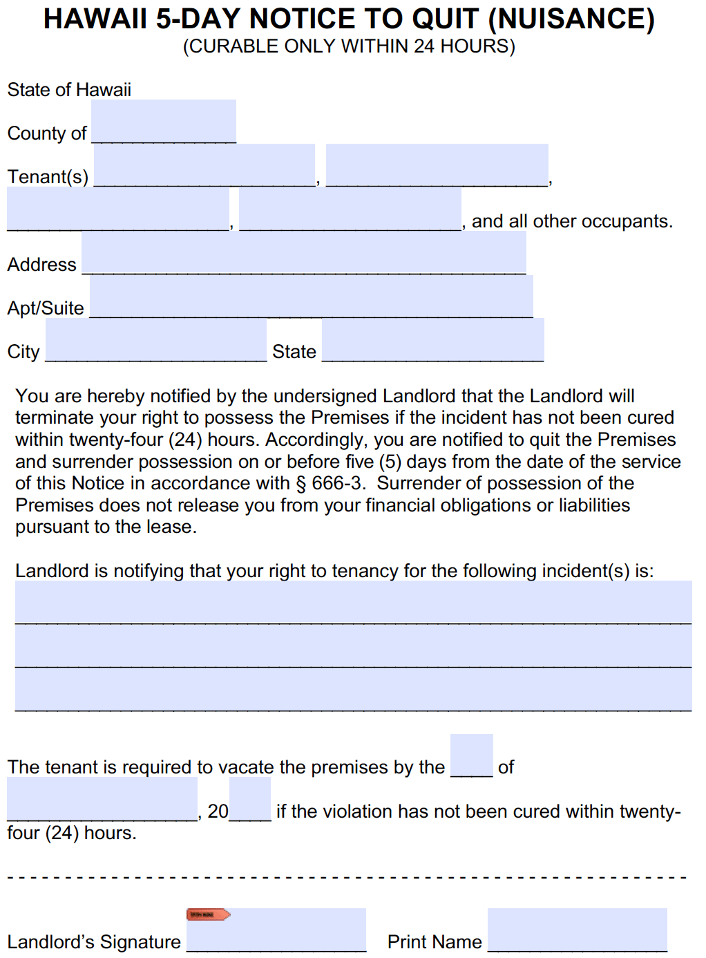 free-hawaii-5-day-notice-to-quit-nuisance-pdf
